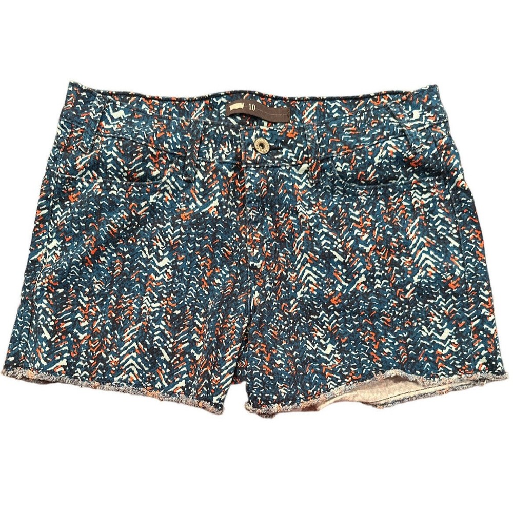 Levi's Blue and Orange Frayed Hem‎ Jean Shorts Inseam 4 Inches  Sz 10 Excellent